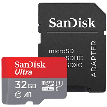 کارت حافظه microSDHC سن دیسک مدل Ultra A1 کلاس 10 استاندارد UHS-I سرعت 98MBps ظرفیت 32 گیگابایت به همراه آداپتور SD